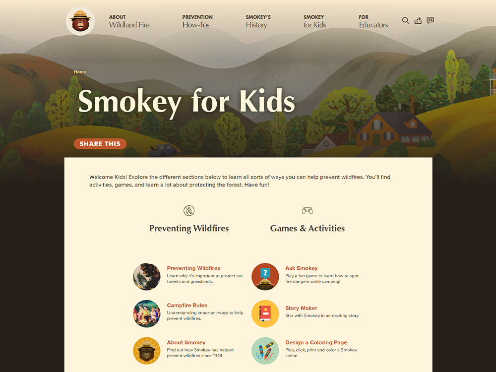 Smokey the Bear website