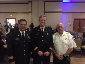 Chief Al Pacifico, Deputy Chief Stewart McLaren, and SVRS President Sam Neglia at the Loudoun Cares Awards.